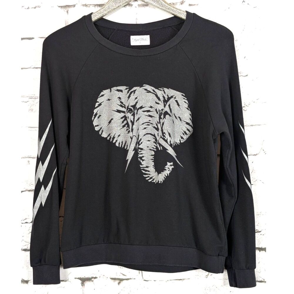 LAUREN MOSHI Electric Elephant Graphic Sweatshirt Soft Novelty Collectible XS